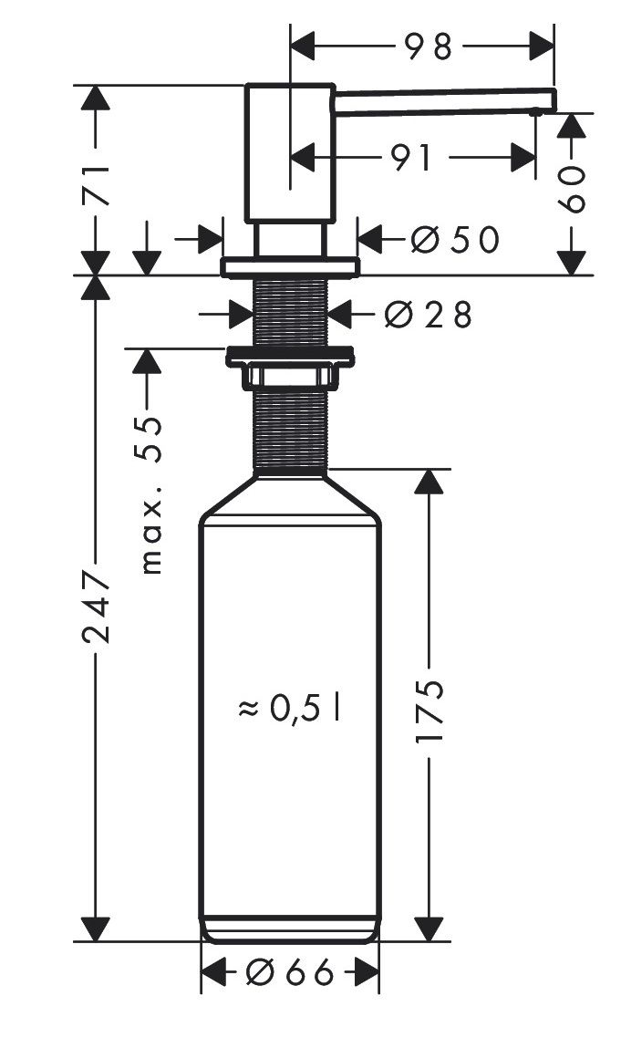 Hansgrohe Dávkovač mycího prostředku, chrom 40438000 - galéria #1