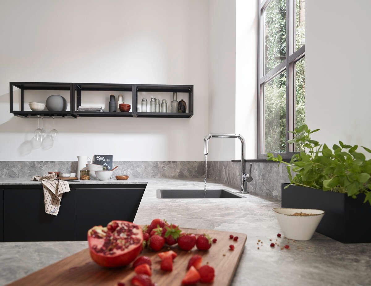 Hansgrohe Talis M54 Umývadlová batéria, podstavec, čierna matná 72806670 - galéria #1