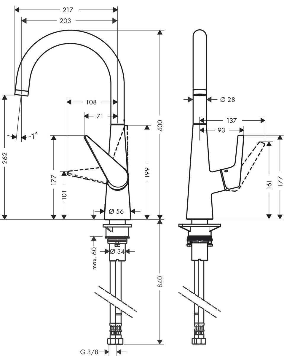 Hansgrohe Talis M51 Jednopáková umývadlová batéria, EcoSmart, chróm 72816000 - galéria #1