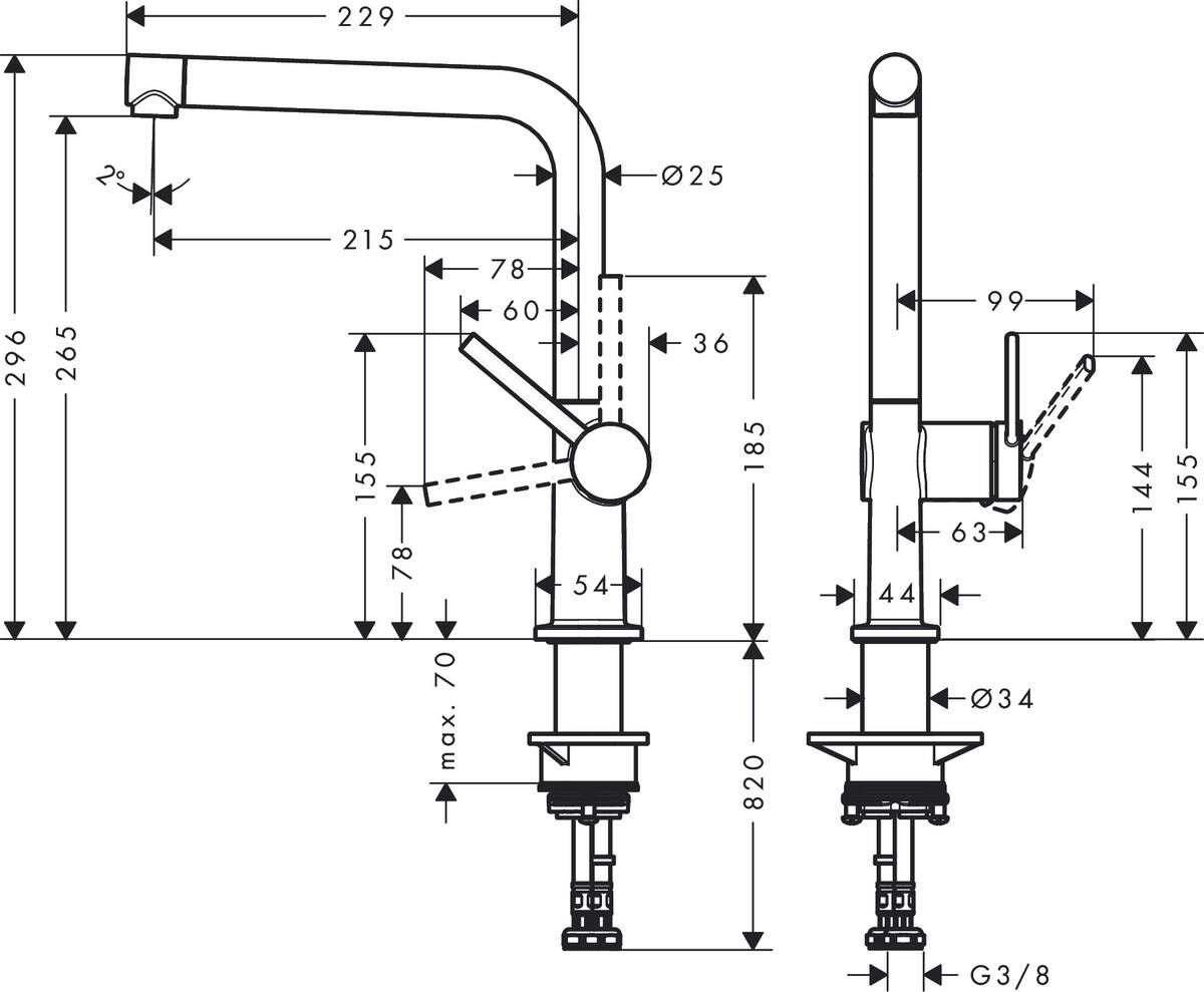 Hansgrohe Talis M54 Umývadlová batéria, stojaca, chróm 72840000 - galéria #1