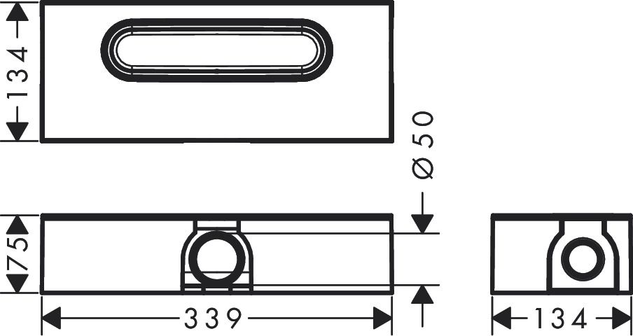 Hansgrohe uBox universal Základné teleso pre štandardnú inštaláciu odtokového žľabu 01001180 - galéria #1