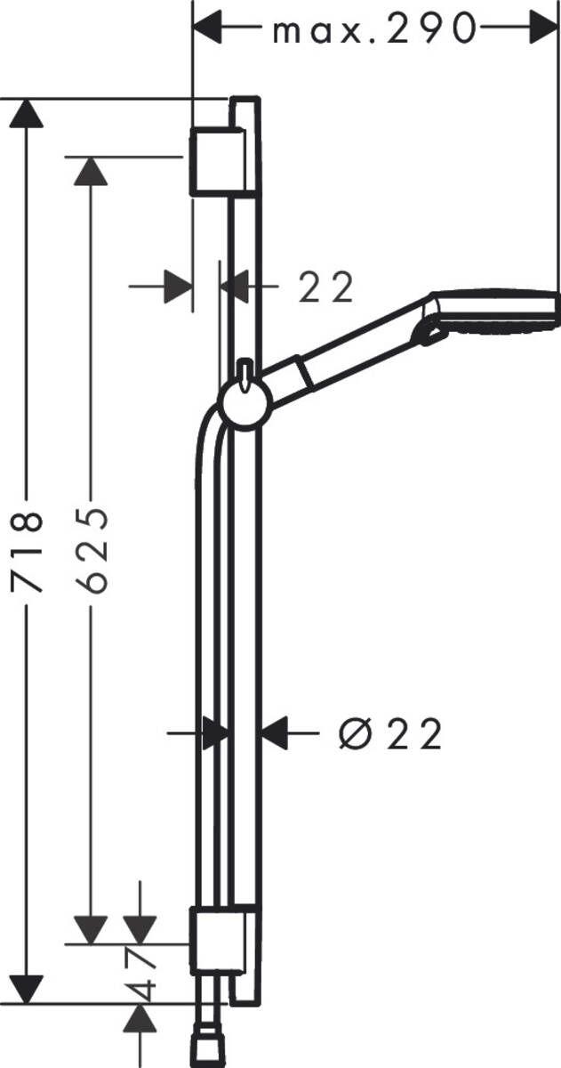 Hansgrohe Sprchová súprava Vernis Blend Vario s tyčou, matná čierna 26422670 - galéria #1