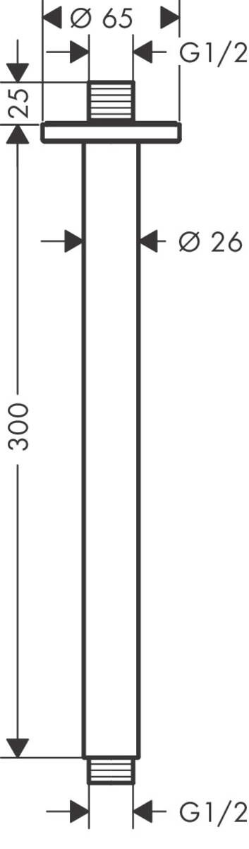 Hansgrohe Vernis Blend Stropné sprchové rameno 30 cm, chróm 27805000 - galéria #1