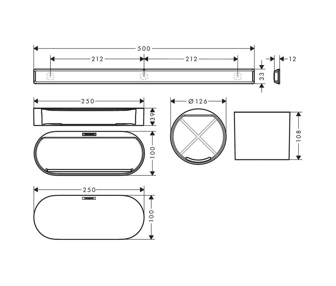 Hansgrohe Balík Wallstoris do kúpeľne, čierna rohož 27968670 - galéria #2