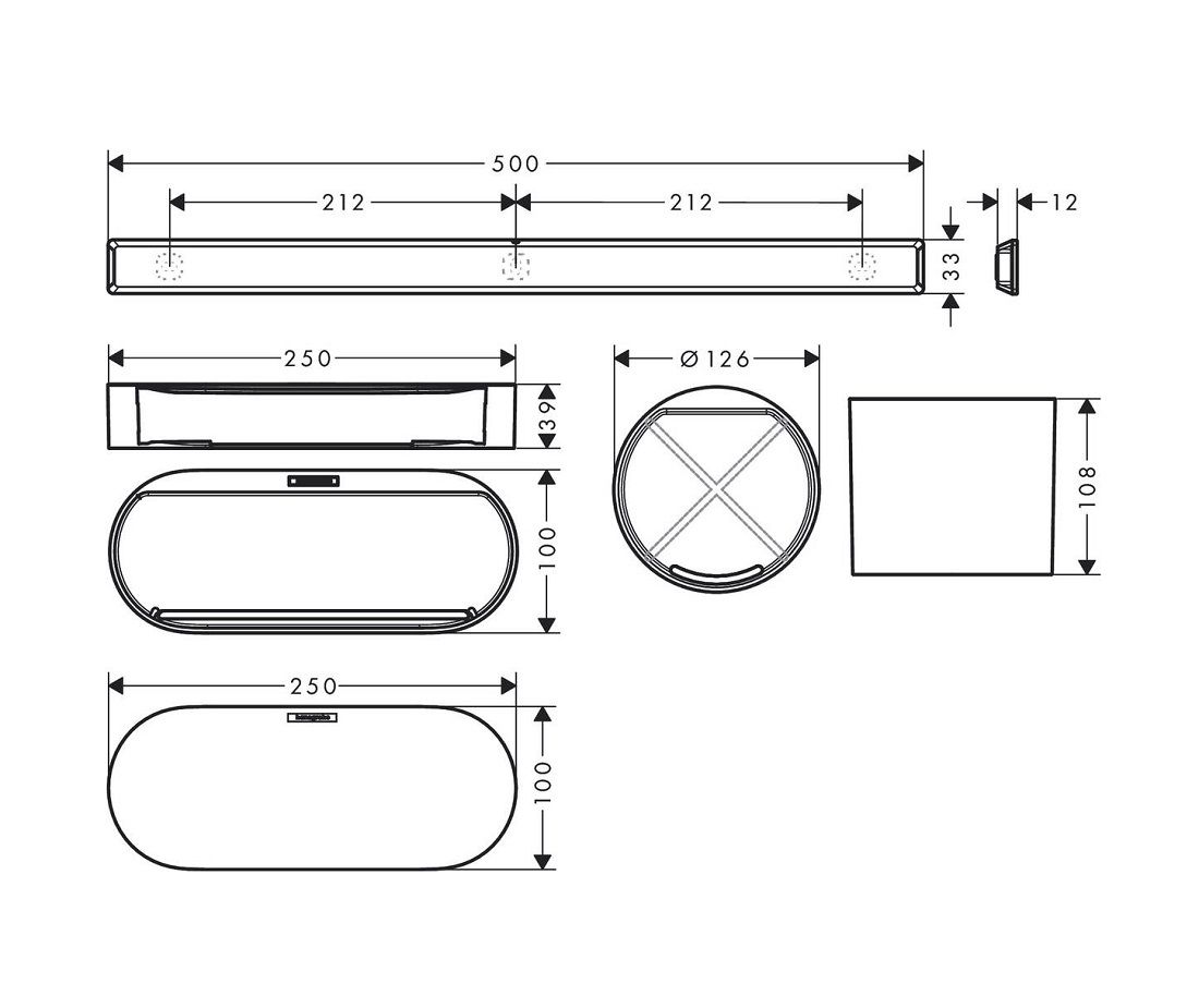 Hansgrohe Balík Wallstoris do kúpeľne, biela rohož 27968700 - galéria #2