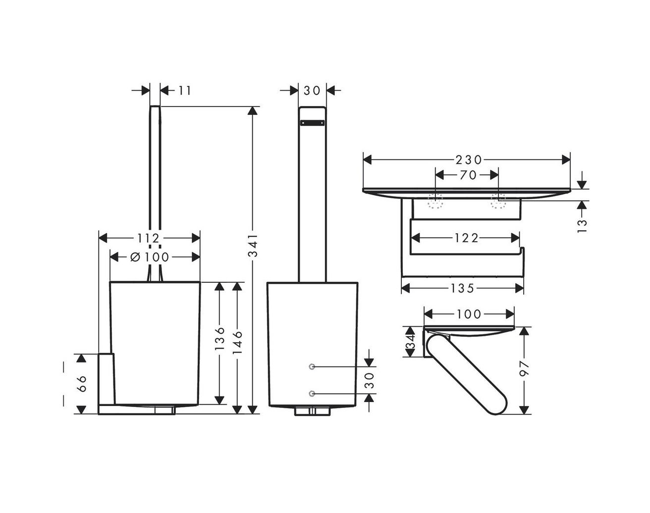 Hansgrohe WC balíček Wallstoris, biela rohož 27969700 - galéria #2