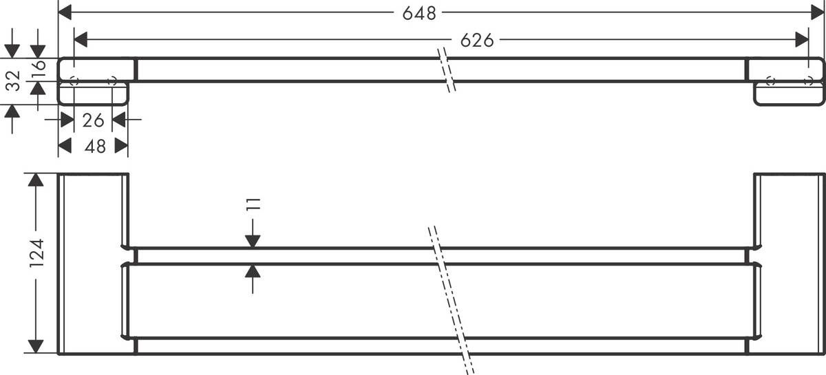 Hansgrohe AddStoris Držiak na uteráky, dvojitý, 64,8 cm, biely matný, 41743700 - galéria #1