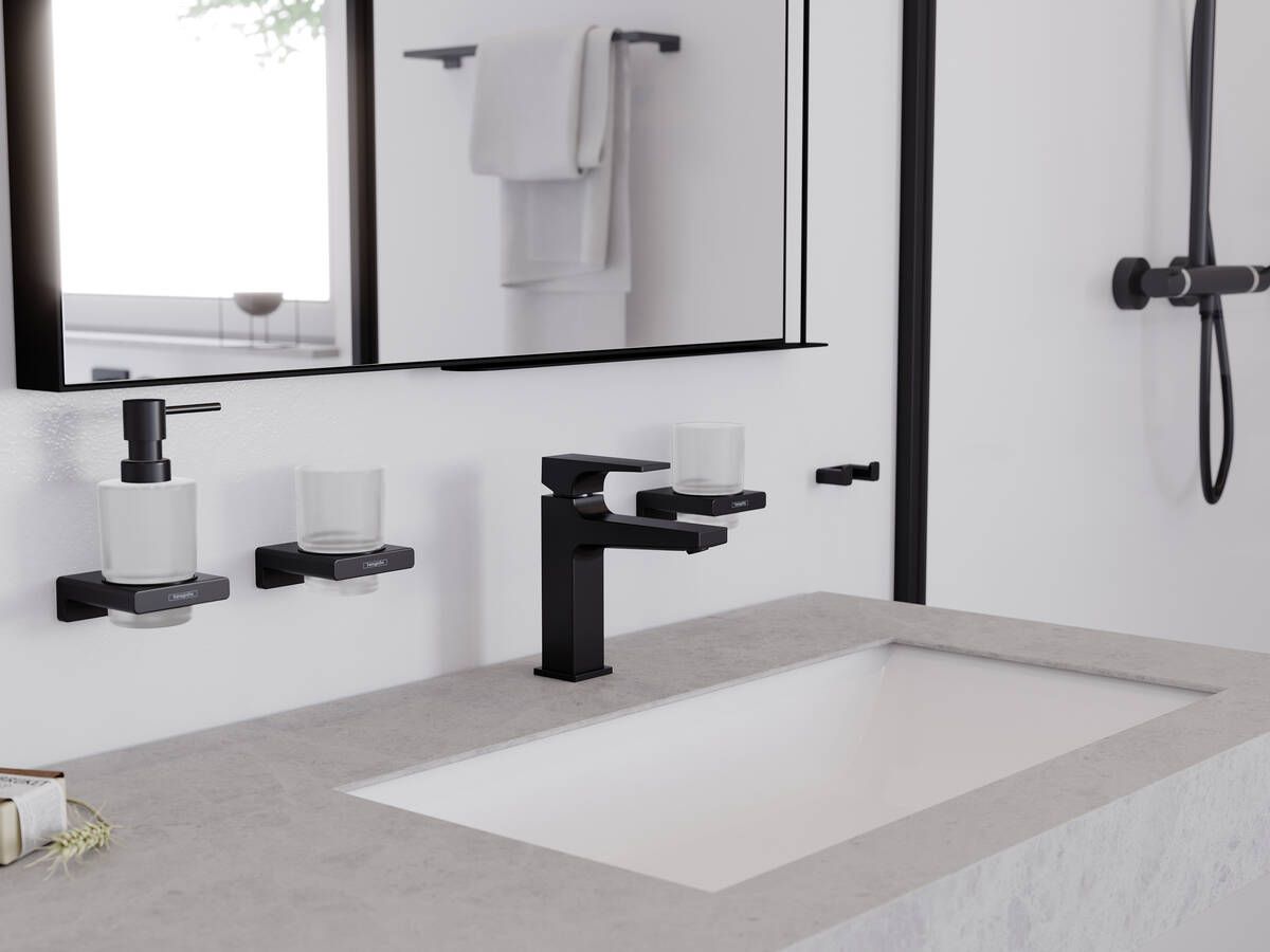 Hansgrohe Dávkovač tekutého mydla AddStoris, brúsený čierny chróm, 41745340 - galéria #1