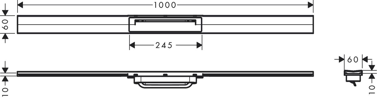 Hansgrohe RainDrain Flex Sprchový žľab 100 cm, matná čierna 56046670 - galéria #5
