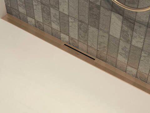 Hansgrohe RainDrain Flex Sprchový žľab 100 cm, na stenu, kartáčovaný bronz 56053140 - galéria #1