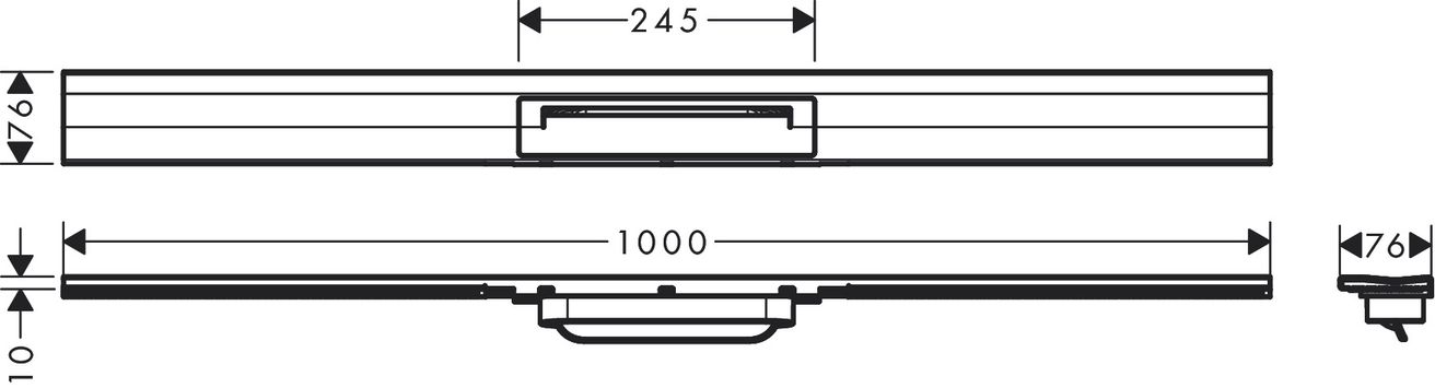 Hansgrohe RainDrain Flex Sprchový žľab 100 cm, na stenu, kartáčovaná nehrdzavejúca oceľ 56053800 - galéria #3