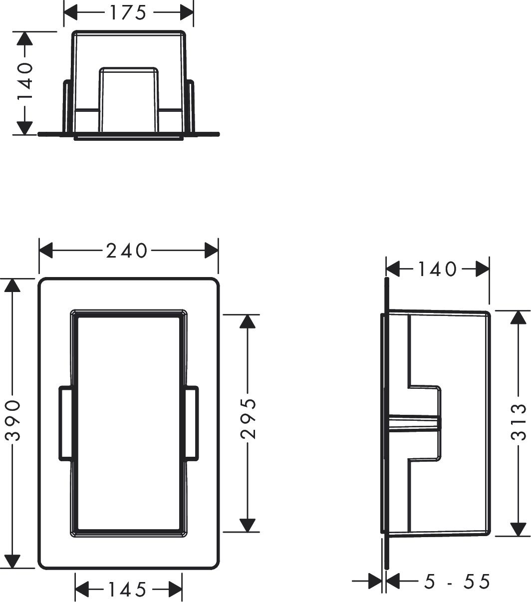 Hansgrohe XtraStoris Zápustná polica 30x15x14 cm, brúsená nerezová oceľ 56076800 - galéria #1
