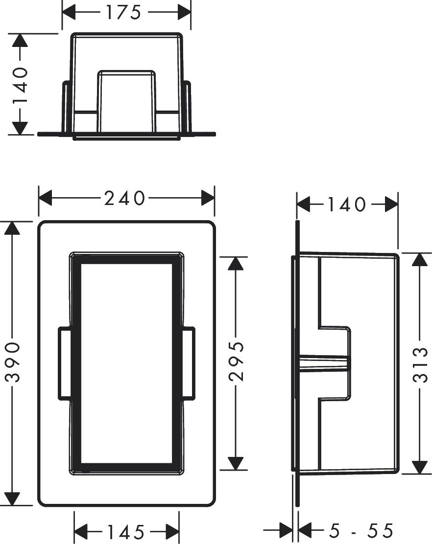 Hansgrohe XtraStoris Rock Zápustná polica s dvierkami na obkladačky 30x15x14 cm, brúsená nerezová oceľ 56088800 - galéria #1
