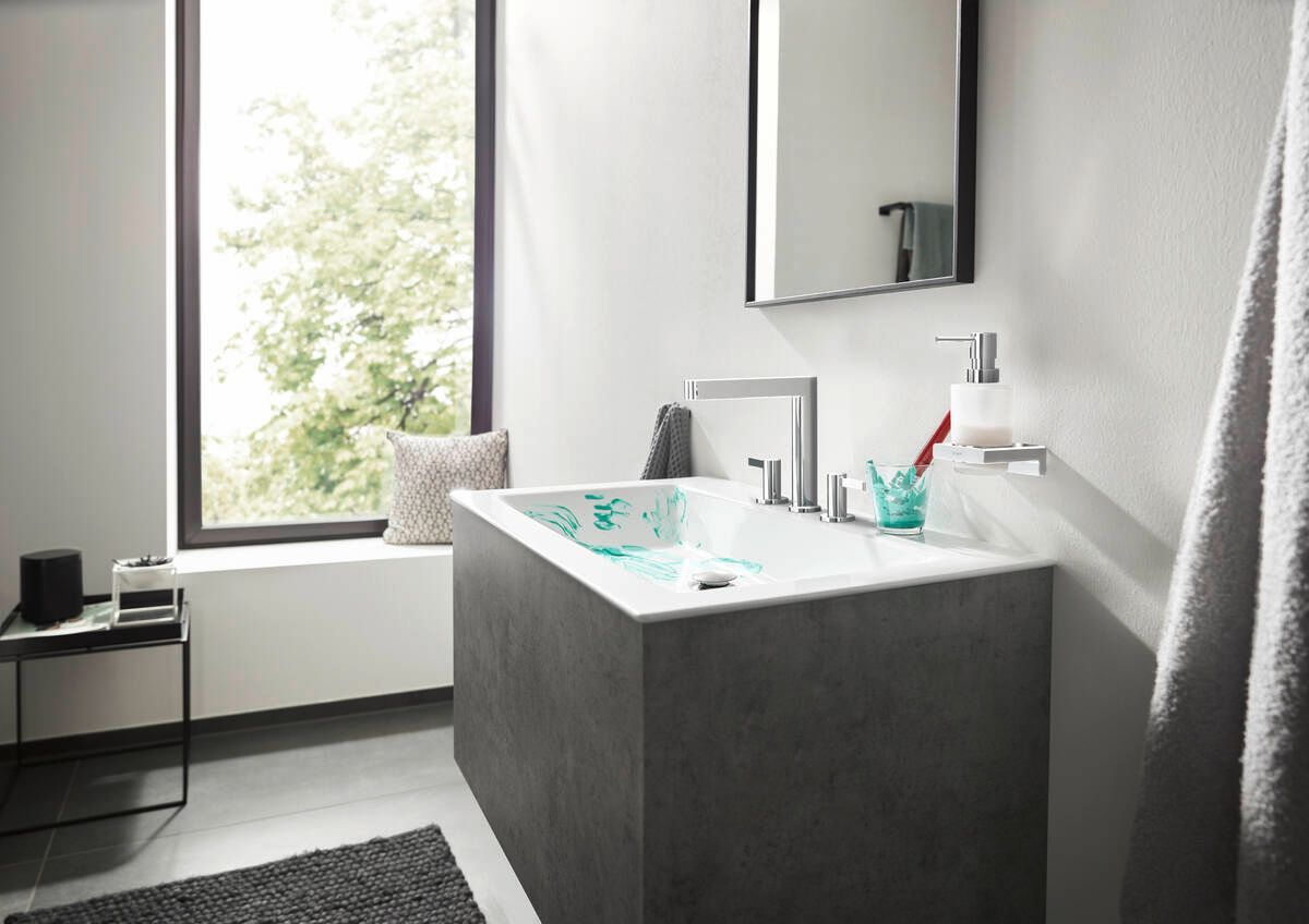 Hansgrohe Trojotvorová umývadlová batéria Finoris s odtokom, chróm 76034000 - galéria #2