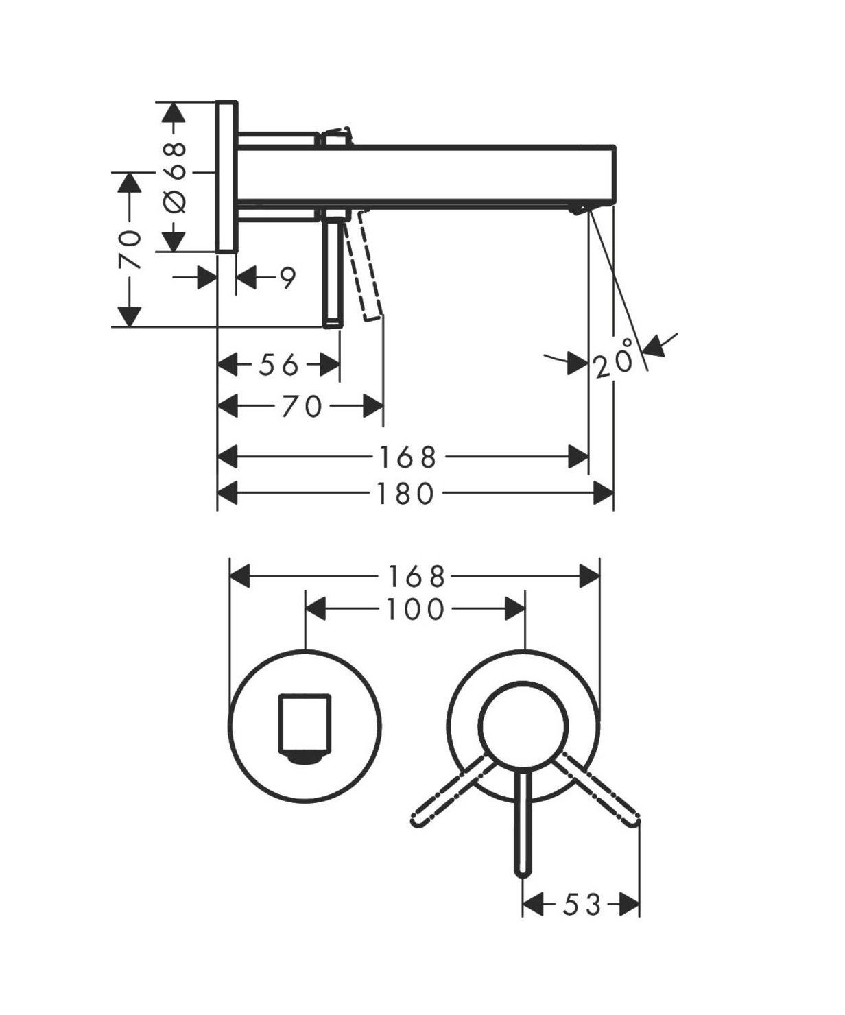 Hansgrohe Umývadlová batéria Finoris, chróm 76051000 - galéria #1