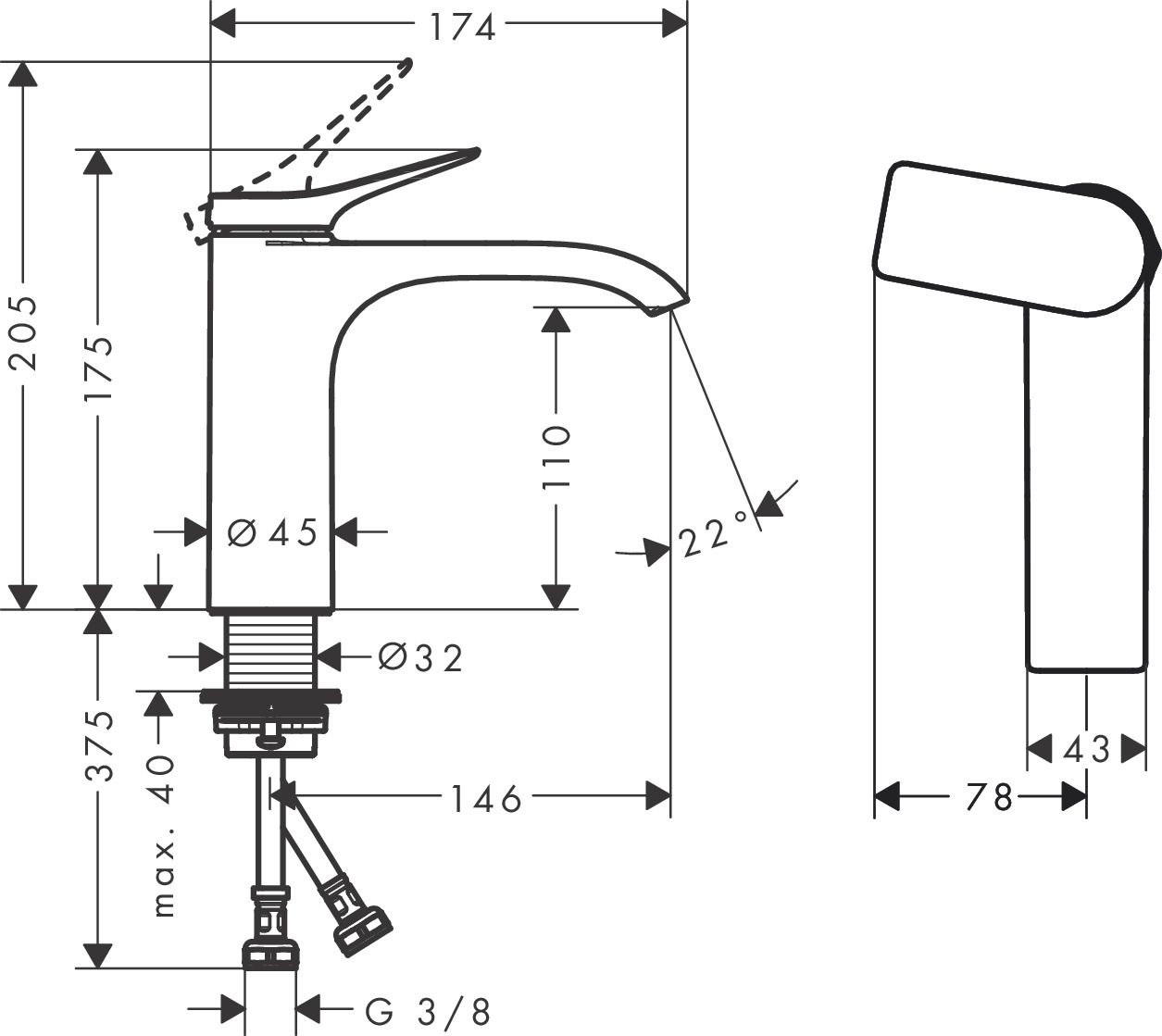 Hansgrohe Vivenis Umyvadlová baterie, CoolStart, chrom 75024000 - galéria #1