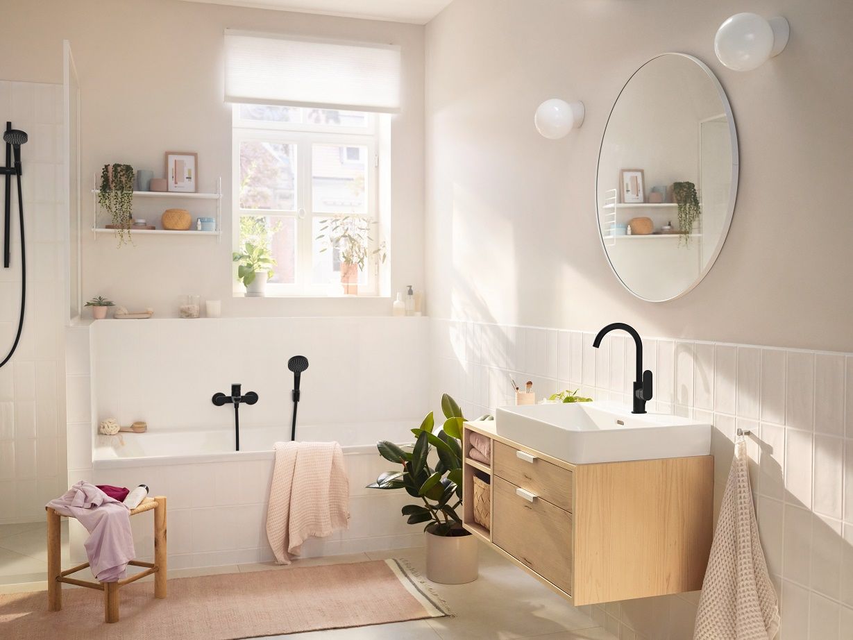 Hansgrohe Rebris S Nástenná vaňová batéria, čierna matná 72440670 - galéria #4