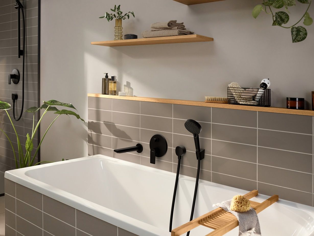 Hansgrohe Rebris E Vaňová podomietková batéria, čierna matná 72468670 - galéria #1