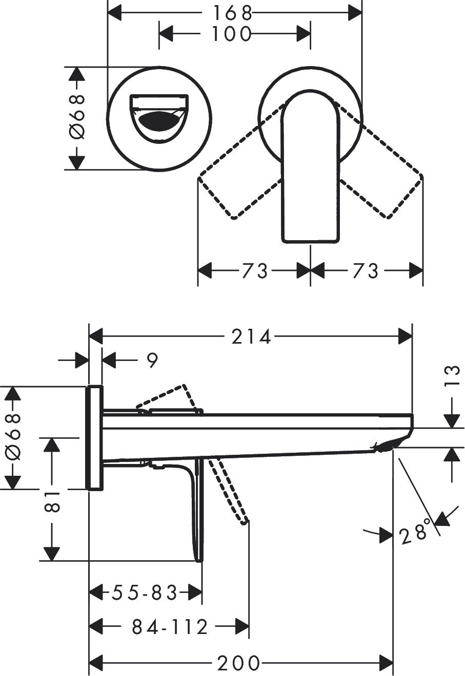 Hansgrohe Rebris E Podomietková umývadlová batéria, výtok 20,5 cm, čierna matná 72568670 - galéria #2