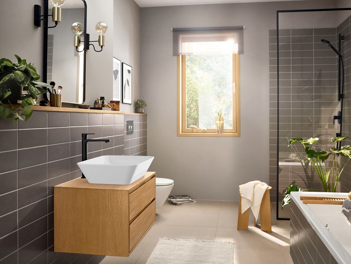 Hansgrohe Rebris E Vysoká umývadlová batéria CoolStart so syntetickým výtokom, čierna matná 72581670 - galéria #2