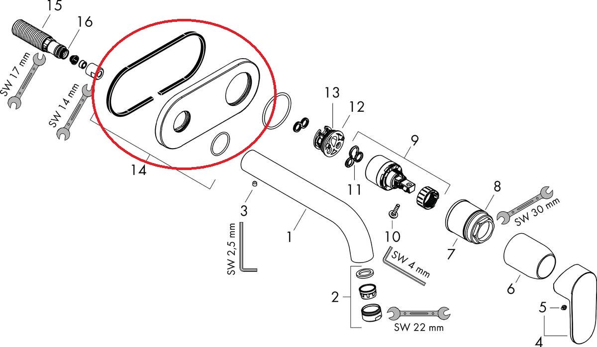 Hansgrohe Rozeta, chróm 93714000 - galéria #1