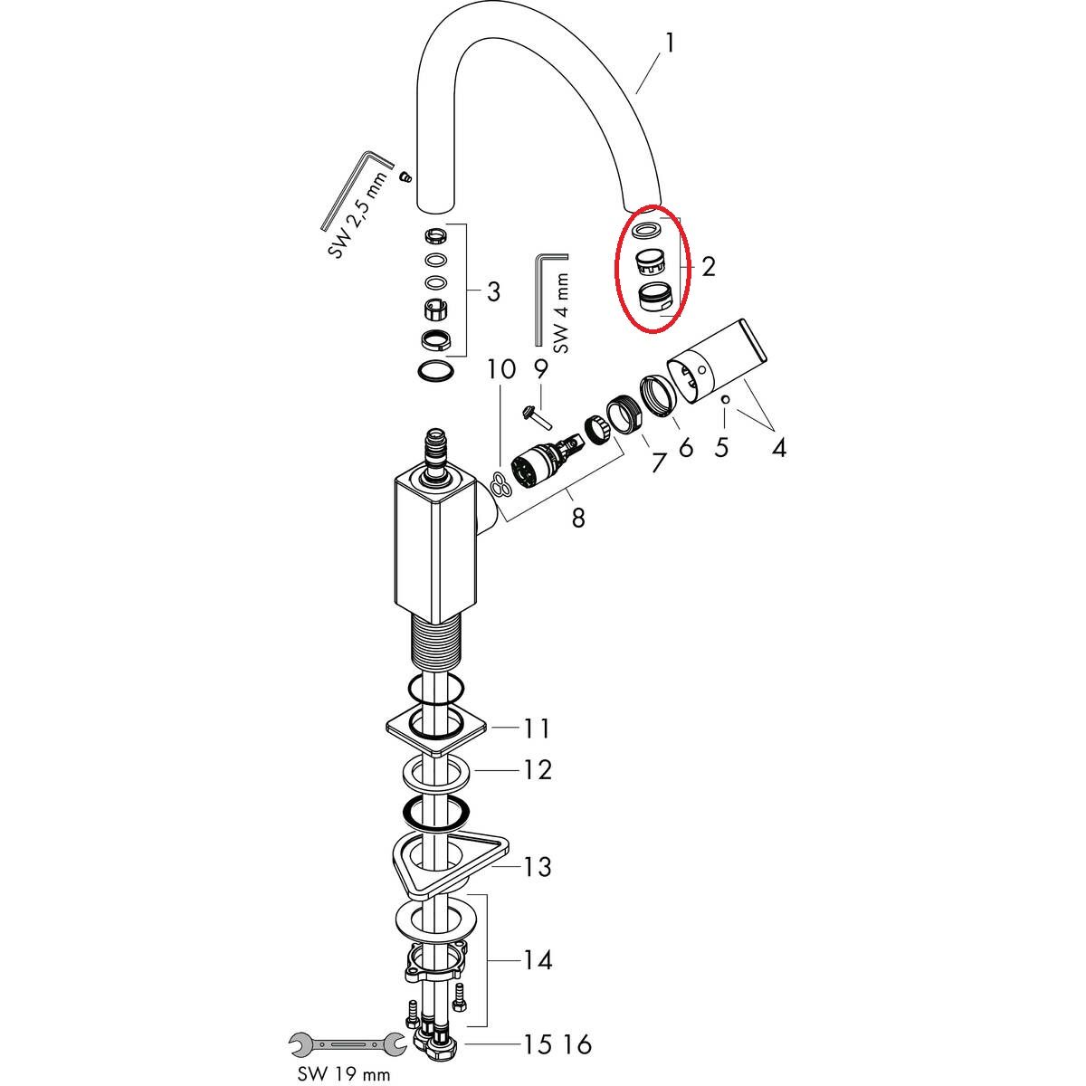 Hansgrohe Perlátor M24x1, čierna podložka 93881670 - galéria #1