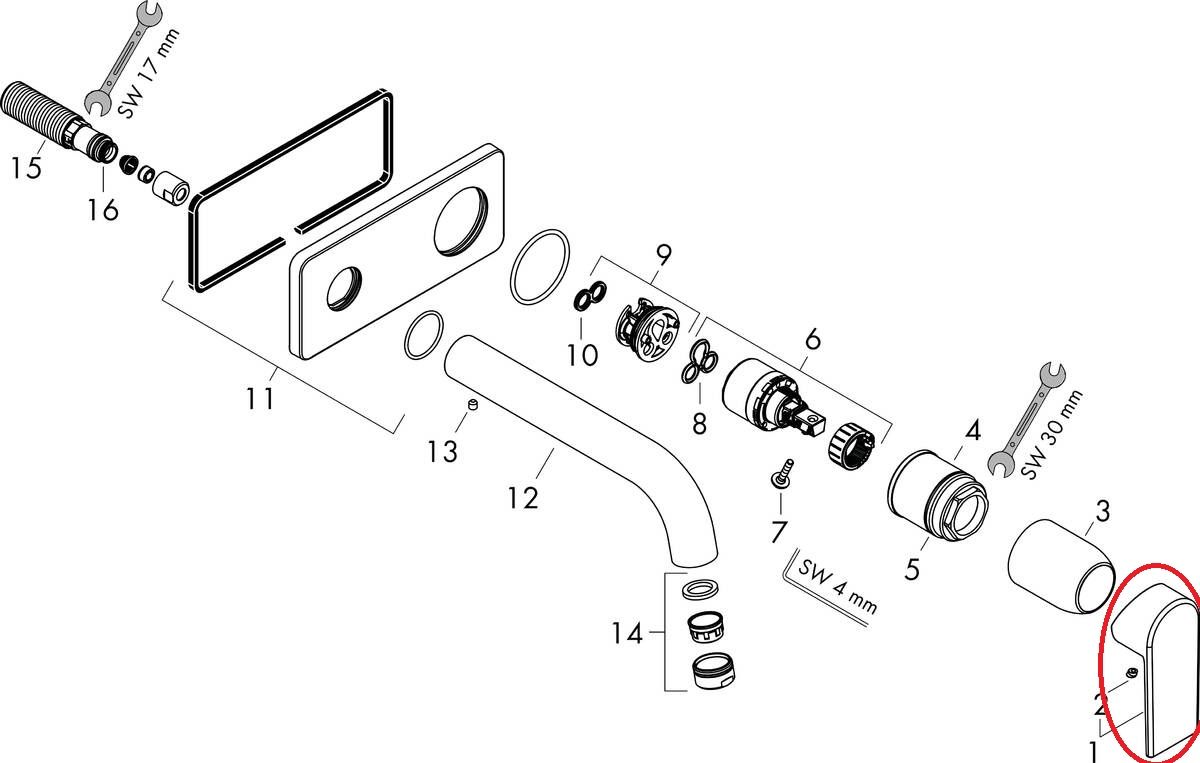 Hansgrohe Rukoväť, chróm 93712000 - galéria #1