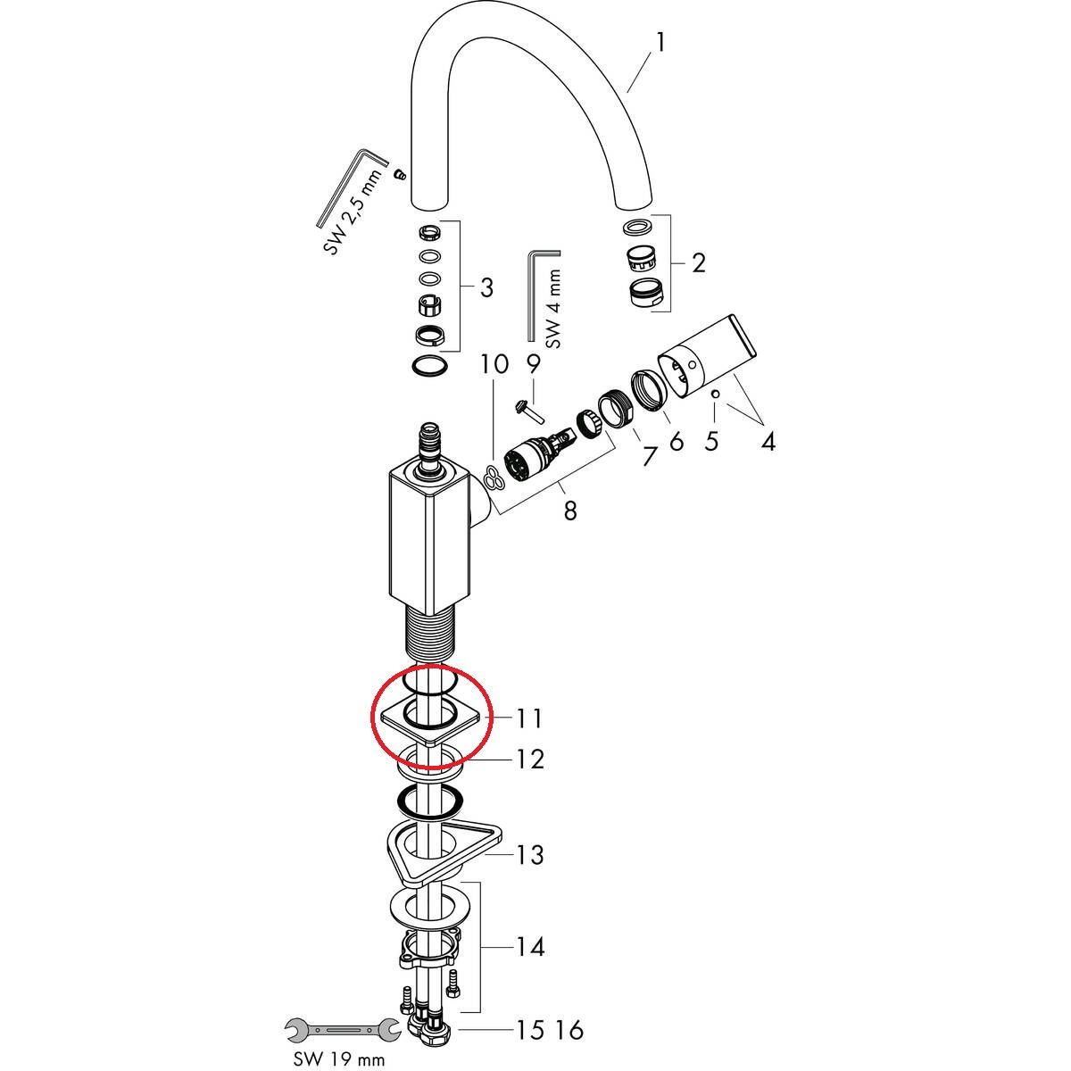Hansgrohe Rozeta, čierna podložka 93954670 - galéria #1