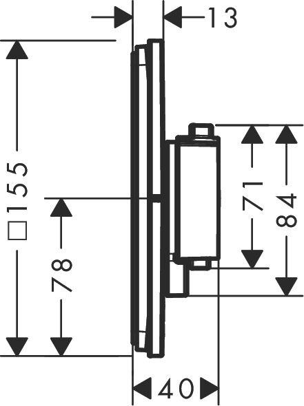 Hansgrohe Dvojcestná termostatická batéria ShowerSelect Comfort E, brúsený čierny chróm 15572340 - galéria #2