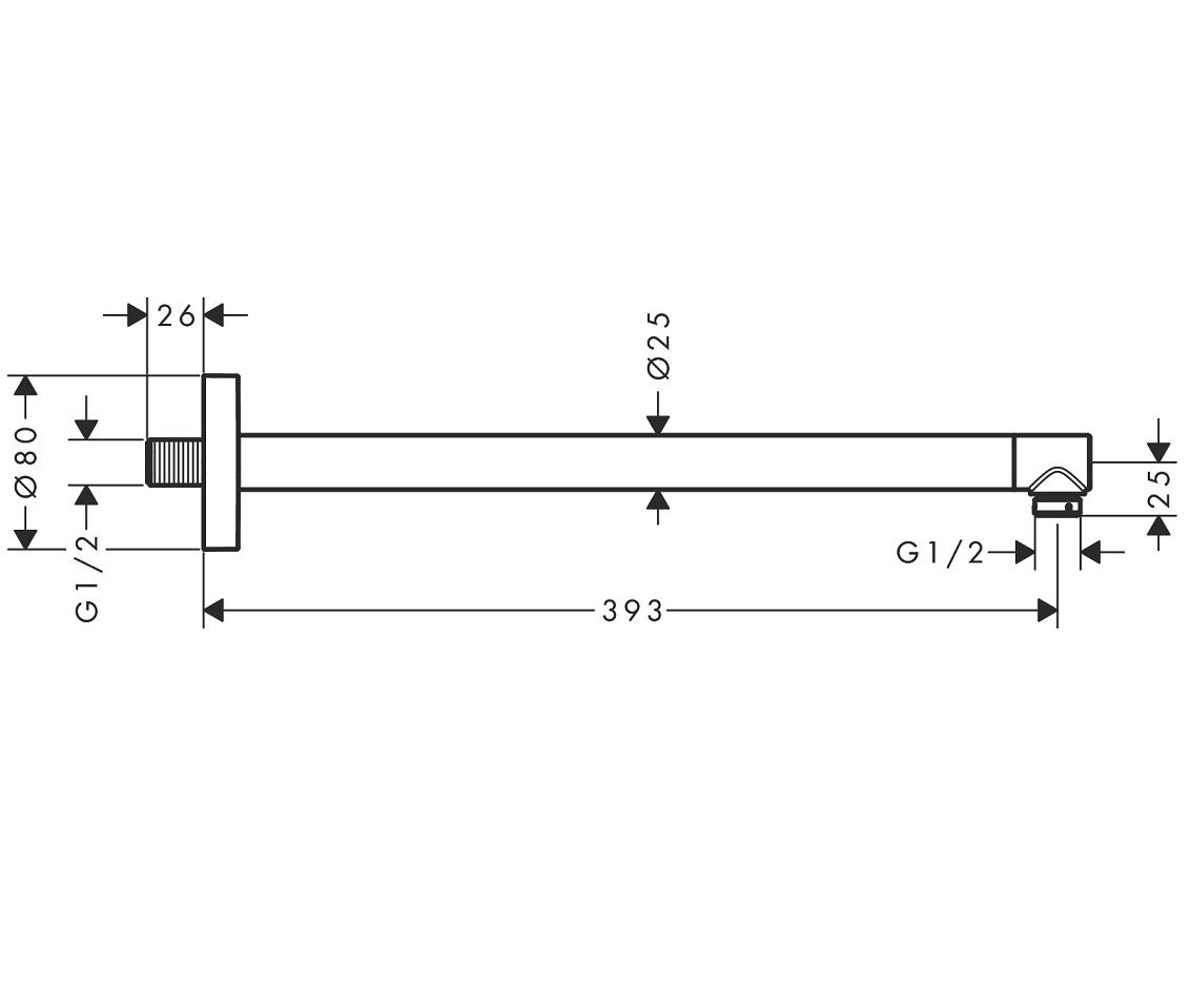 Hansgrohe Sprchové rameno 39 cm, čierne matné 24357670 - galéria #1