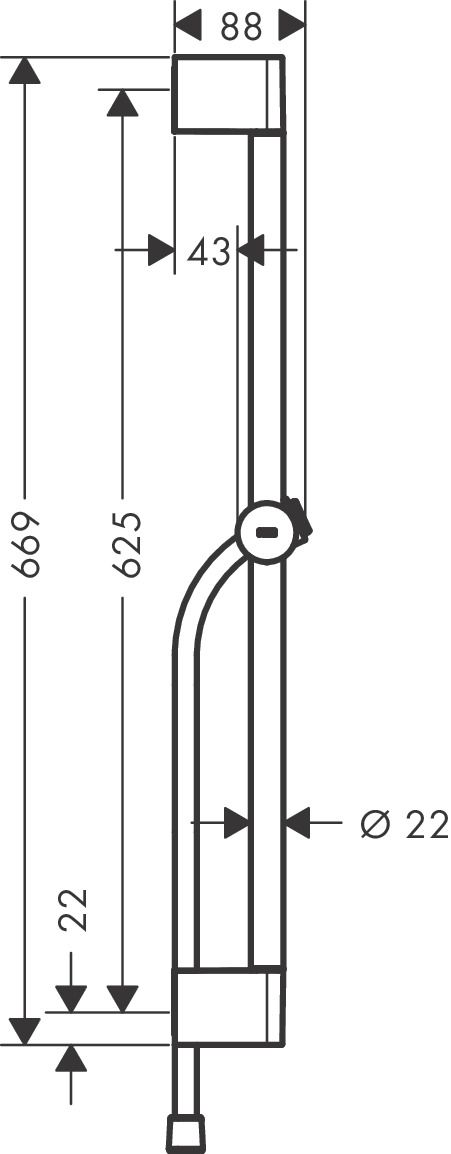 Hansgrohe Unica Sprchová tyč 65 cm so sprchovou hadicou, matná biela 24400700 - galéria #1