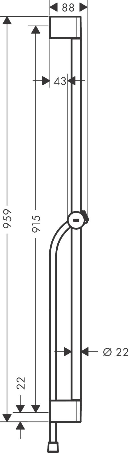 Hansgrohe Unica Sprchová tyč 90 cm so sprchovou hadicou, matná biela 24401700 - galéria #1