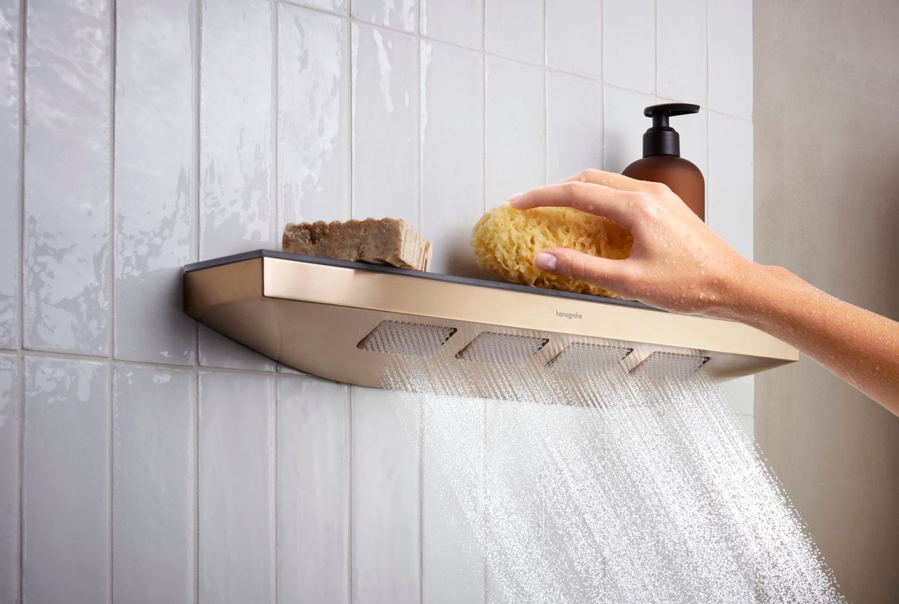 Hansgrohe Sprcha Rainfinity na krk, 50 cm, 1 tryska s poličkou, brúsený bronz 26243140 - galéria #1