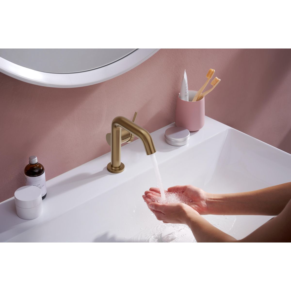Hansgrohe Tecturis S Umývadlová batéria, CoolStart, s výtokovým potiahnutím, brúsený bronz 73323140 - galéria #1
