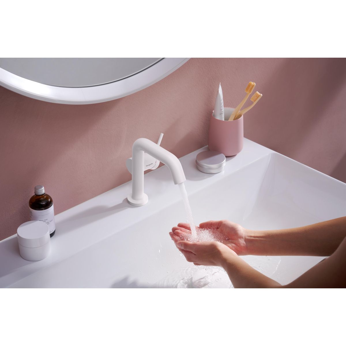 Hansgrohe Tecturis S Umývadlová batéria, CoolStart, s výtokovou rúrkou, matná biela 73323700 - galéria #1