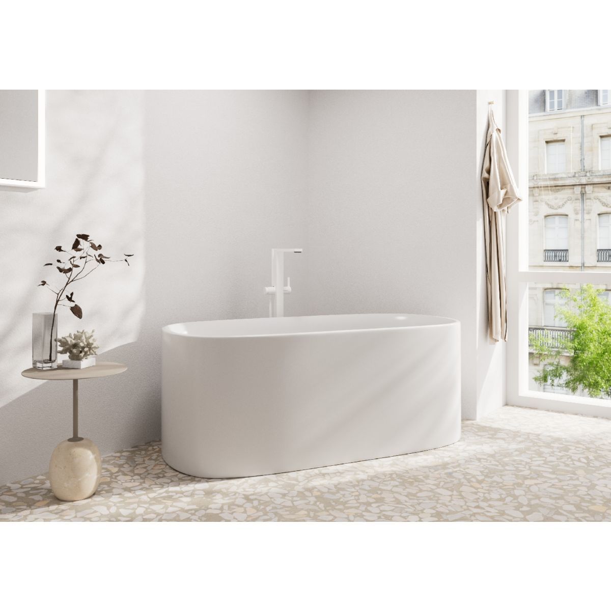 Hansgrohe Voľne stojaca vaňová batéria Tecturis, matná biela 73445700 - galéria #1