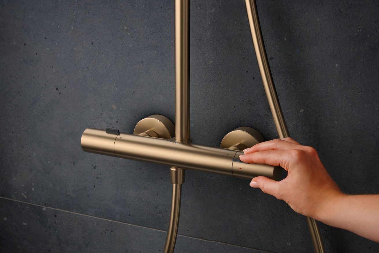Hansgrohe Pulsify S Termostatický sprchový systém, kartáčovaný bronz 24222140 - galéria #1