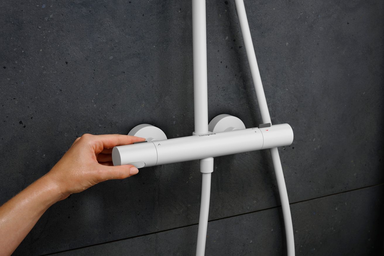 Hansgrohe Pulsify S Puro Sprchový termostatický systém Eco, matná bílá 24236700 - galéria #1