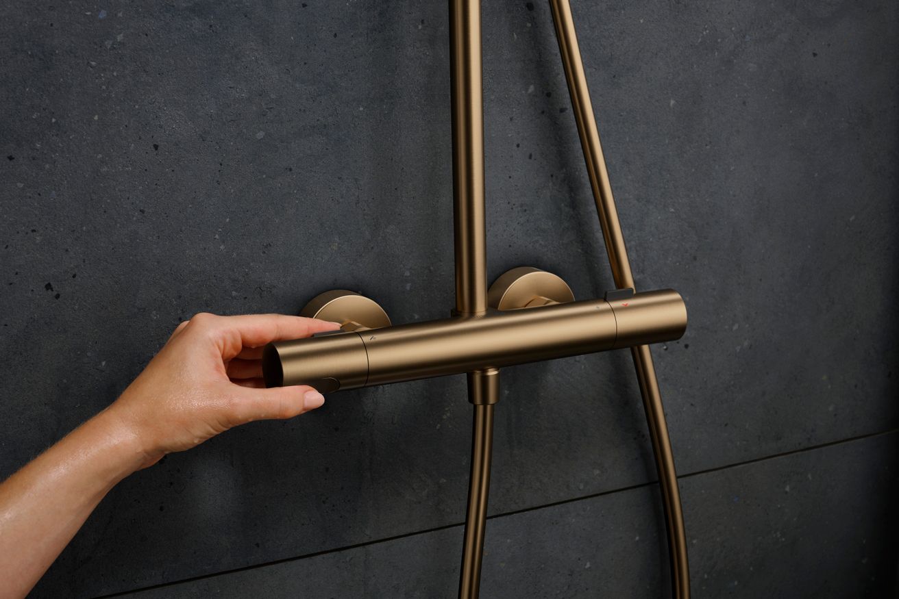 Hansgrohe Pulsify S Puro Sprchový termostatický systém Eco, kartáčovaný bronz 24237140 - galéria #1