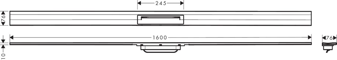 Hansgrohe RainDrain Flex Sprchový žľab 160 cm, ku stene, kartáčovaná nehrdzavejúca oceľ 56262800 - galéria #4