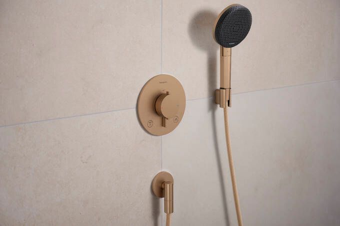 Hansgrohe FixFit Fine S Podomietkový vývod hadice, kartáčovaný bronz 28882140 - galéria #1