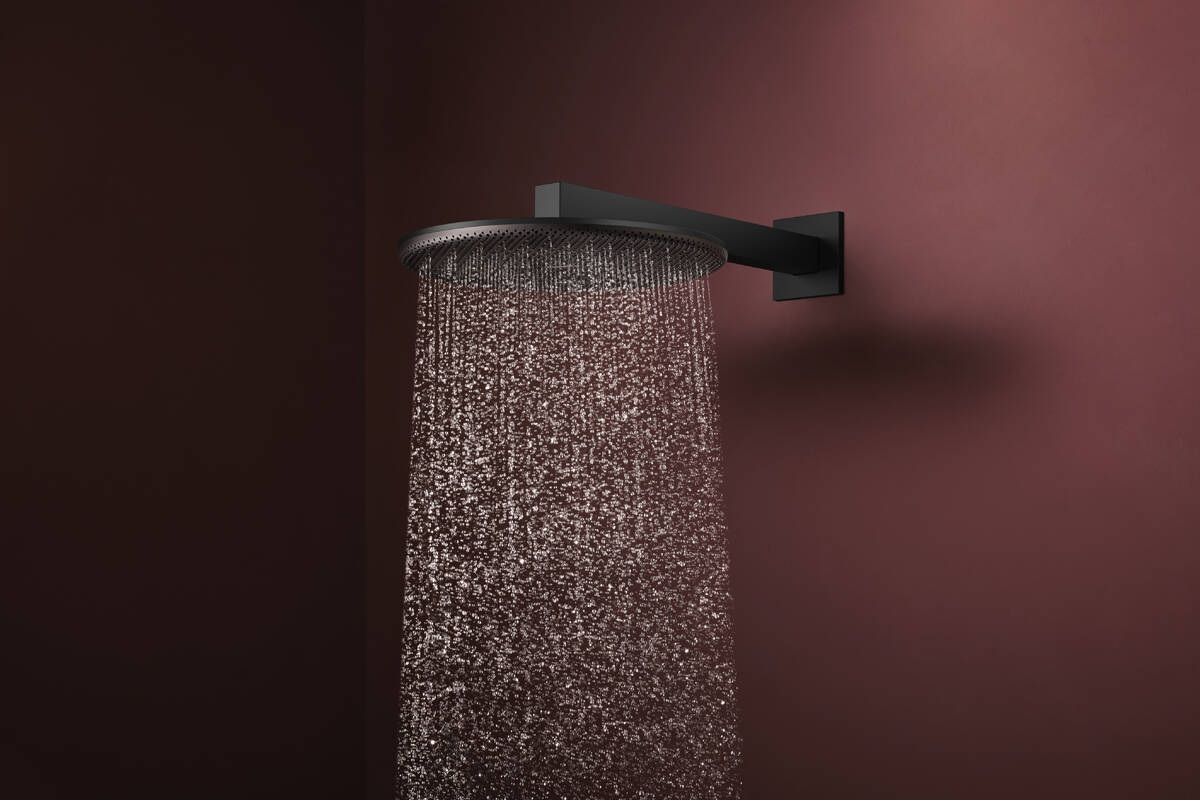 Hansgrohe Raindance Alive S Hlavová sprcha s bočným ramenom, 30 cm, 2jet, čierna matná 24540670 - galéria #1