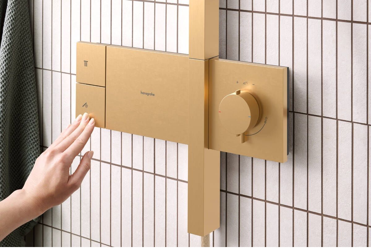 Sprchová súprava Hansgrohe Raindance Alive S s termostatom, EcoSmart, 1 jet, kartáčovaný bronz 24583140 - galéria #1