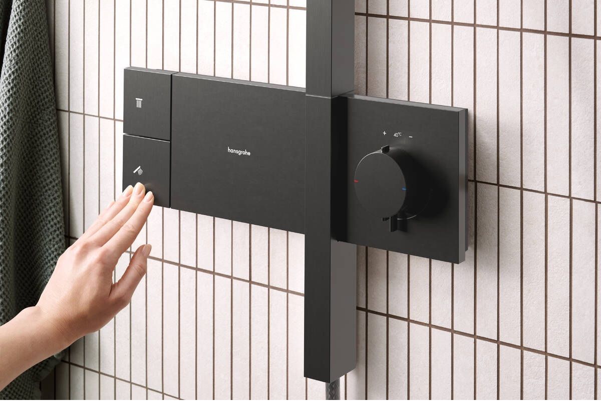 Sprchová súprava Hansgrohe Raindance Alive S s termostatom, EcoSmart, 1 jet, kartáčovaný čierny chróm 24583340 - galéria #1