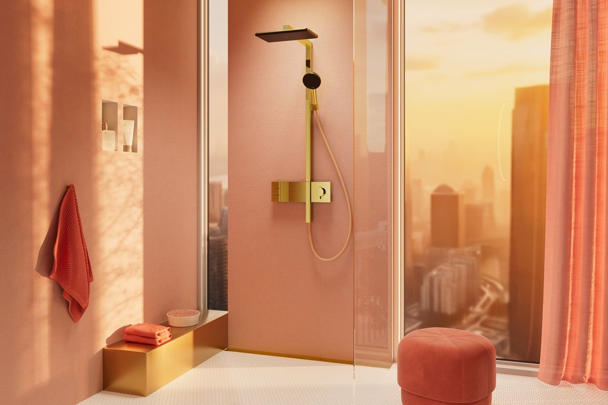 Hansgrohe Raindance Alive Q Sprchový systém s termostatickou batériou, EcoSmart, lesklá zlatá 24590990 - galéria #4
