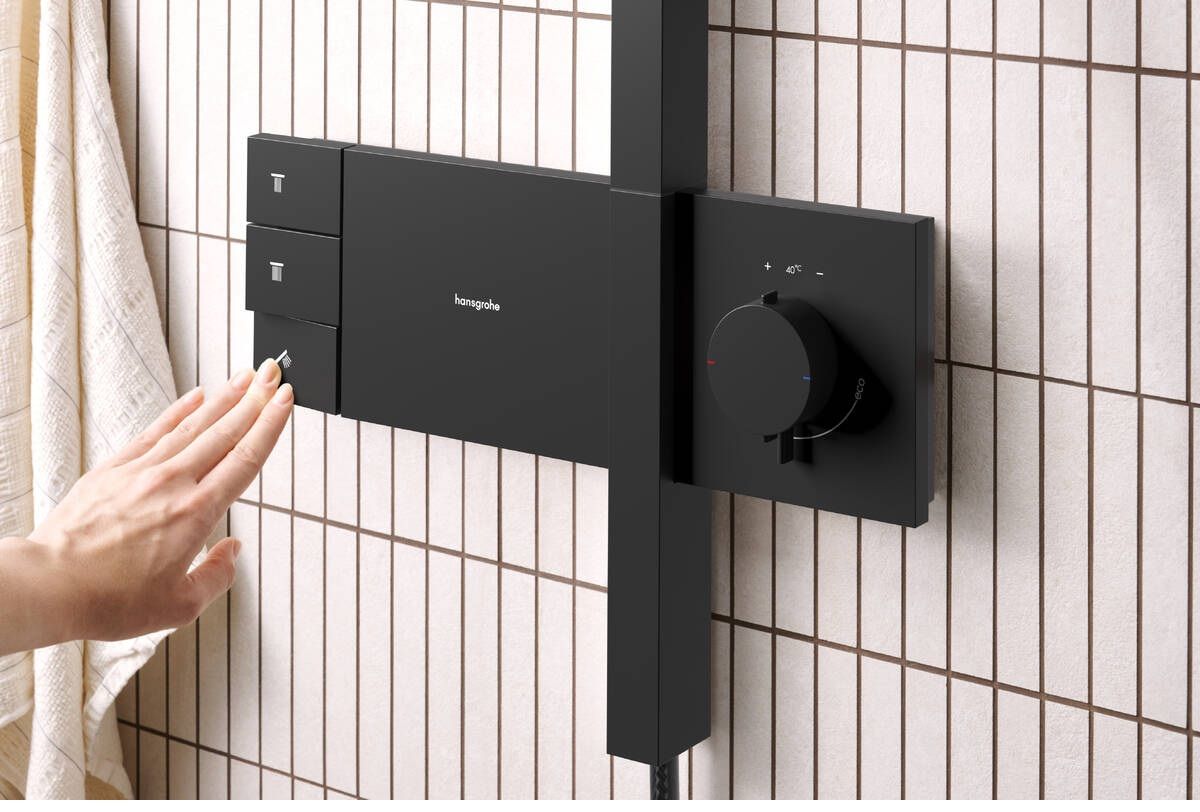 Hansgrohe Raindance Alive S Showerpipe Sprchová súprava s termostatom, EcoSmart, 2 jet, matná čierna 24596670 - galéria #1