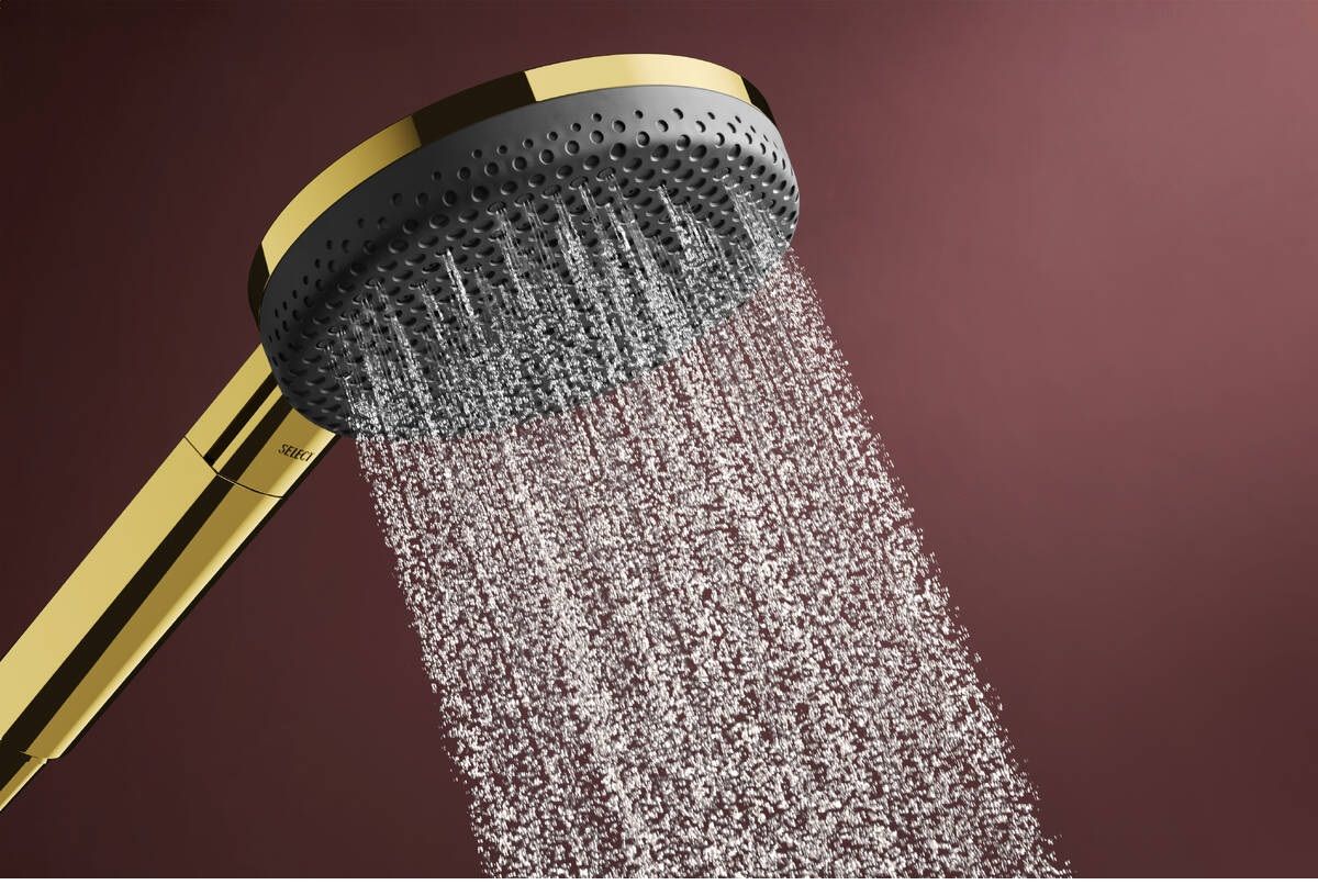 Hansgrohe Raindance Alive Select S, EcoSmart, Sprchová sada so sprchovou tyčou, 90 cm, 3jet, zlatá lesklá 24601990 - galéria #1