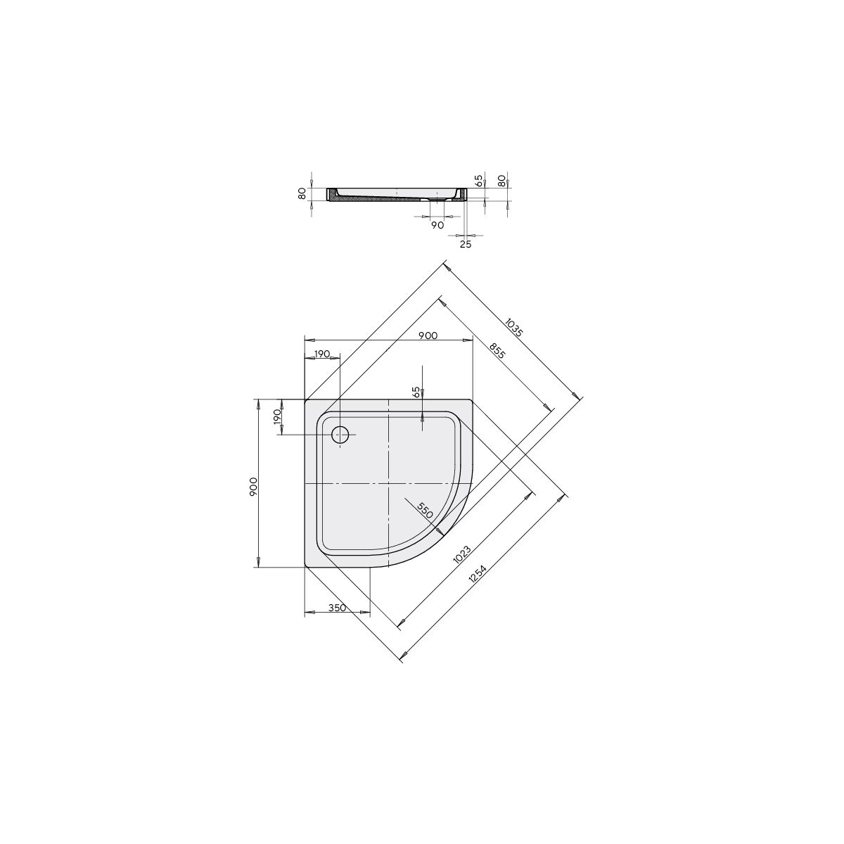 Kaldewei Arrondo Sprchová vanička 90x90 cm, protišmyková, biela 460430000001 - galéria #1
