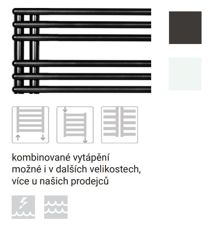 EBS Tomy Radiátor kombinovaný, 49,6 x 112,7 cm, antracit - galéria #5