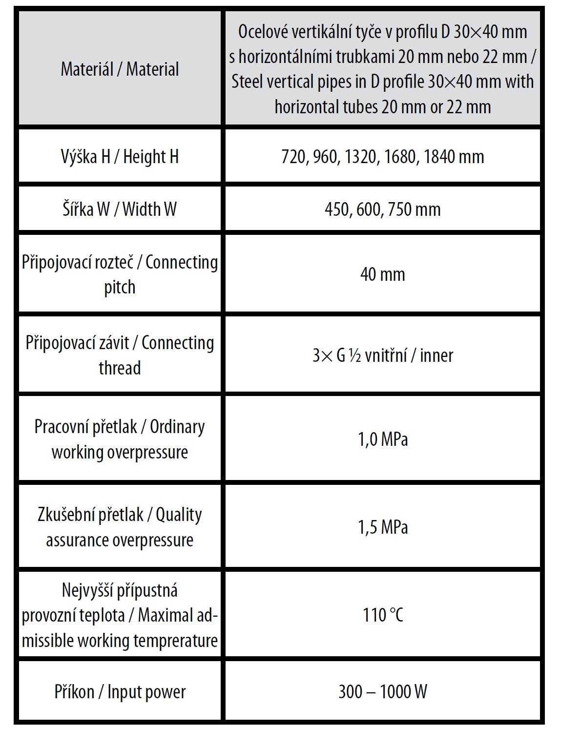 Thermal Trend KD 750/1840 Radiátor kombinovaný, 75x184 cm, biely - galéria #3